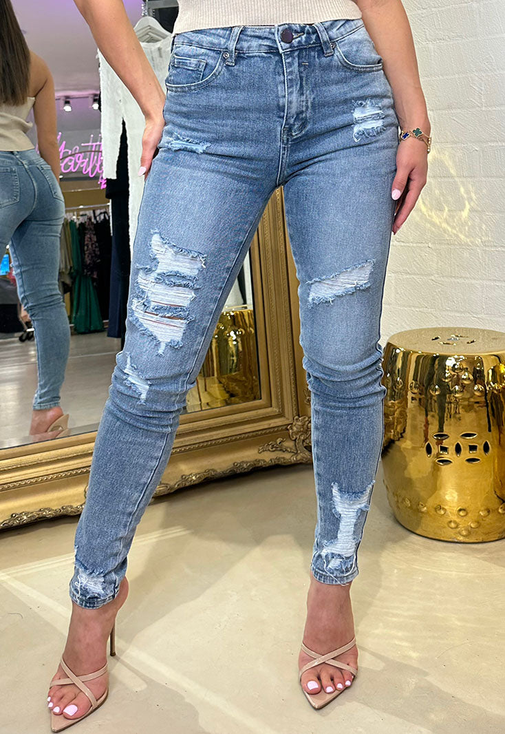 Harlow High Waist Jeans Blue