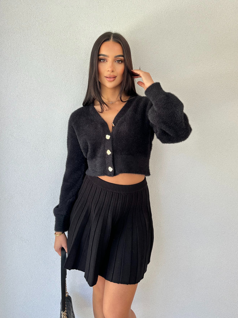 Fluffy Cardigan Black