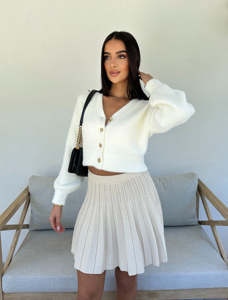 Fluffy Cardigan White