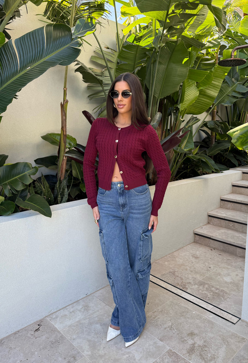Vogue Cardigan Wine