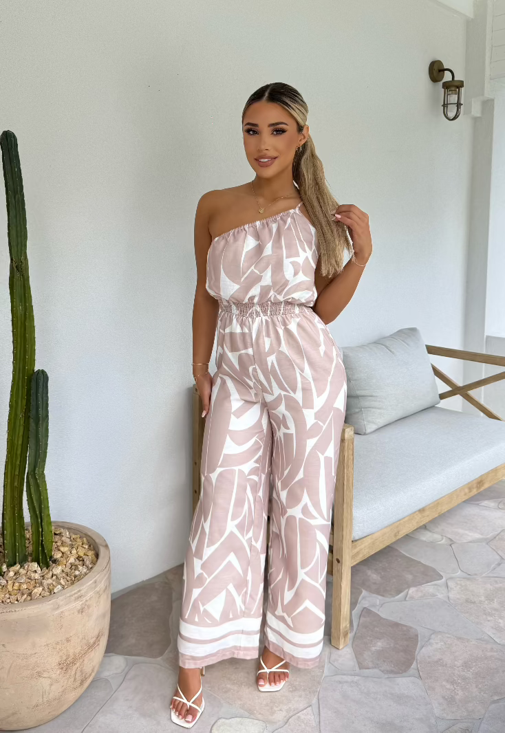 Hava Jumpsuit Beige/White