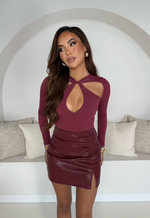 Rouge Mini Skirt Wine