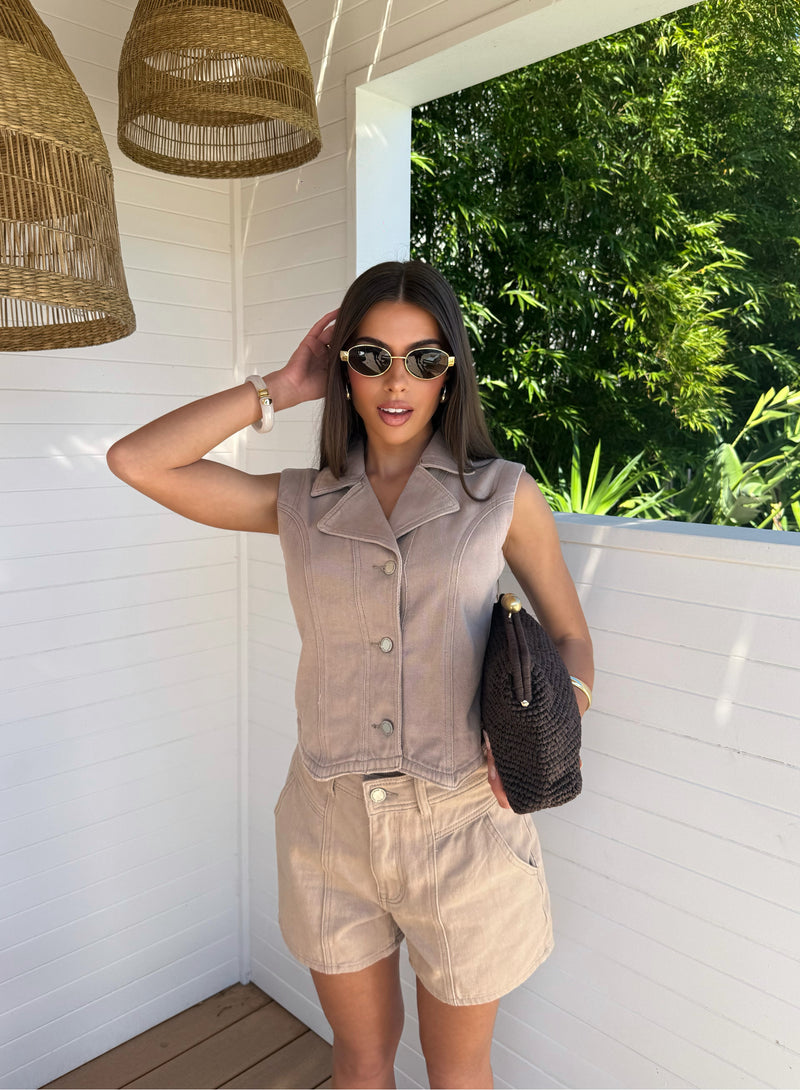 GiGi Denim Set Latte