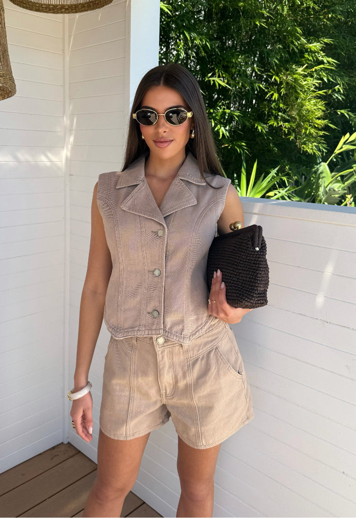 GiGi Denim Set Latte