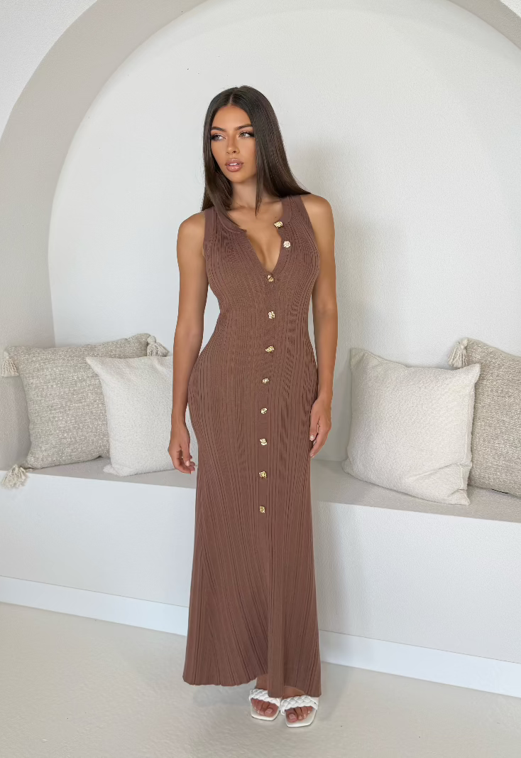 Ciara Maxi Dress Chestnut