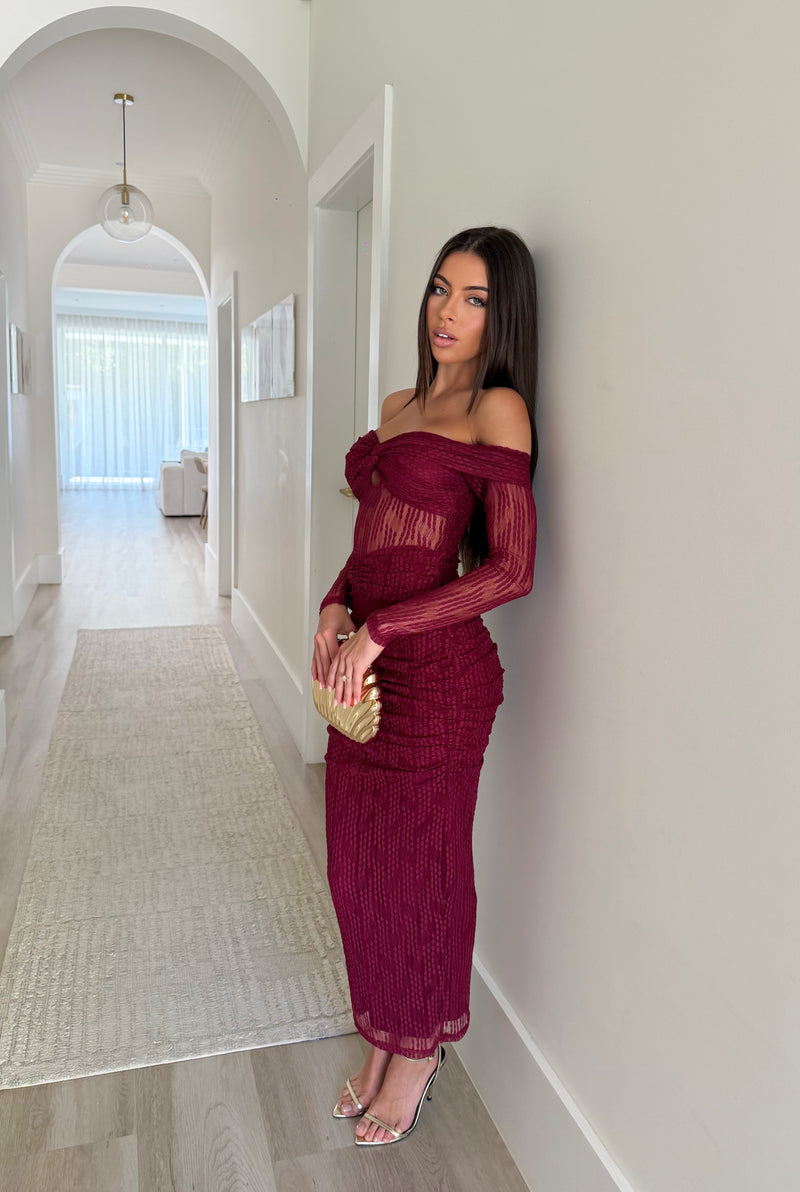 Madonna Dress Burgundy