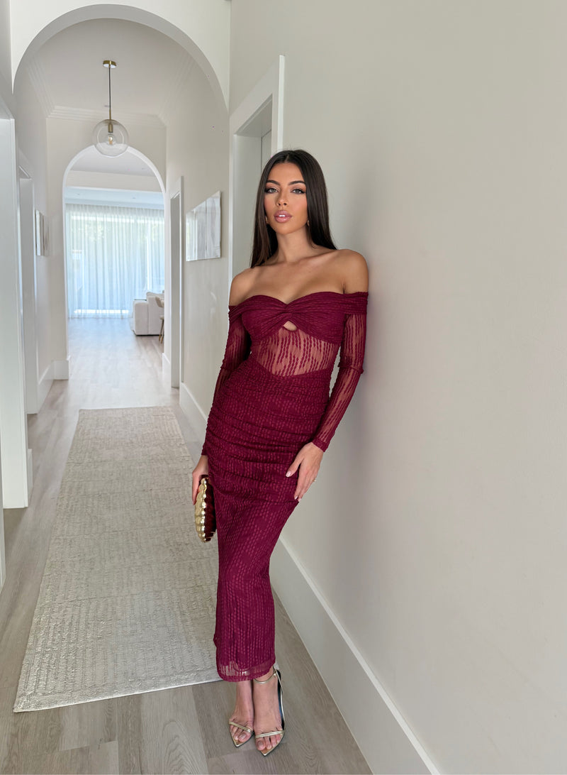 Madonna Dress Burgundy