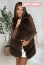 Faux Fur Vest Espresso PRE ORDER