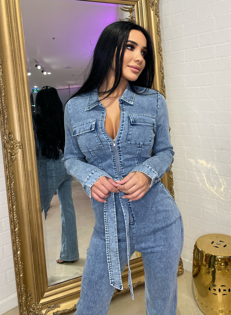 Beverly L/S Denim Jumpsuit